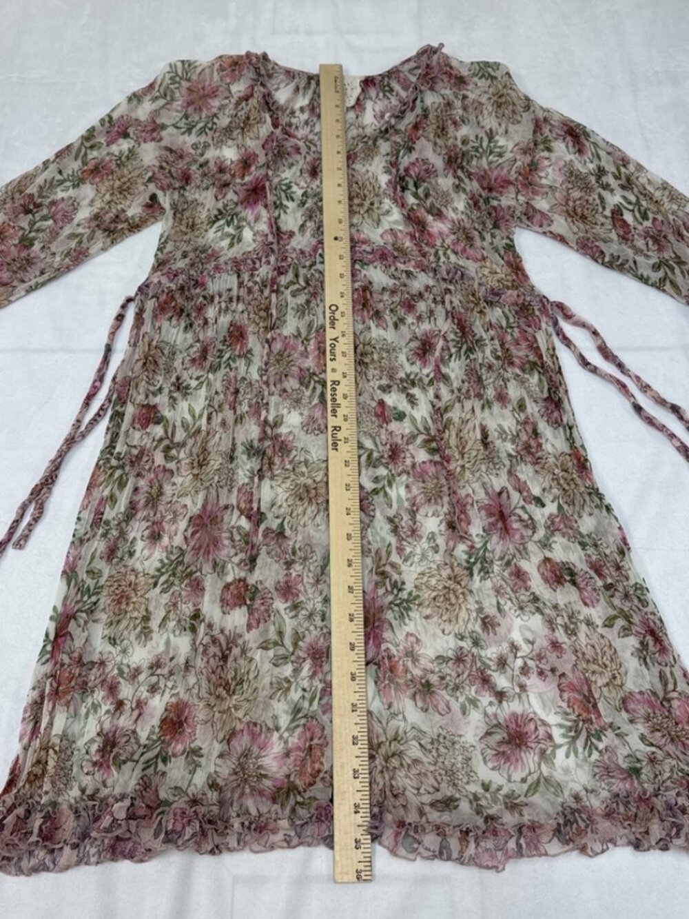 Johnny Was Jade Women's Floral Silk Sheer Dress, Size S - Picture 11 of 15